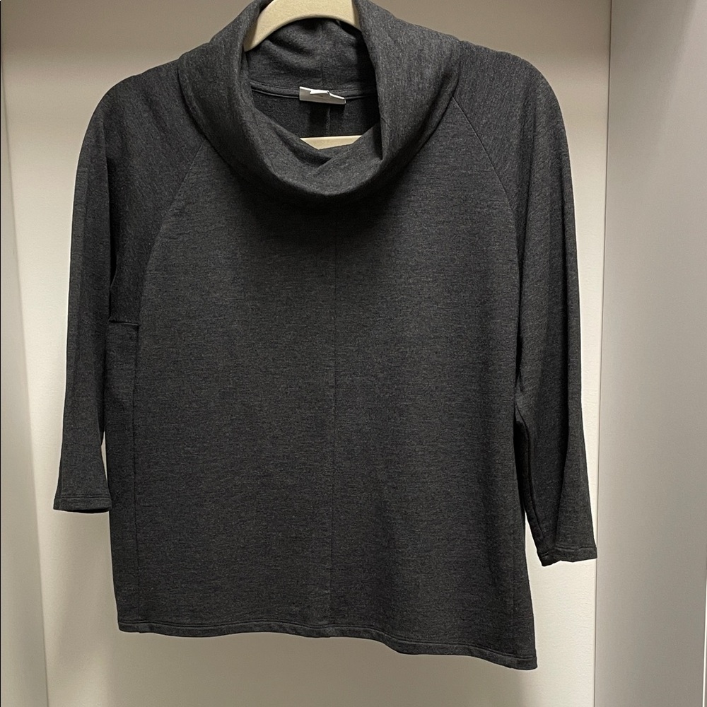 J. Jill (pureJill) Dark Gray Cowl Neck Pullover Top Size M Petite